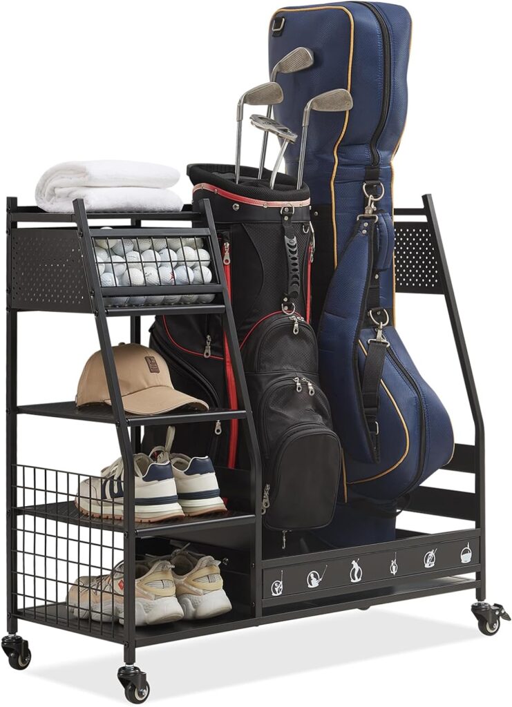 LaurenHarold-Golf-Bag-Organizer-Garage-Storage-Golf-Storage-Rack-Stand